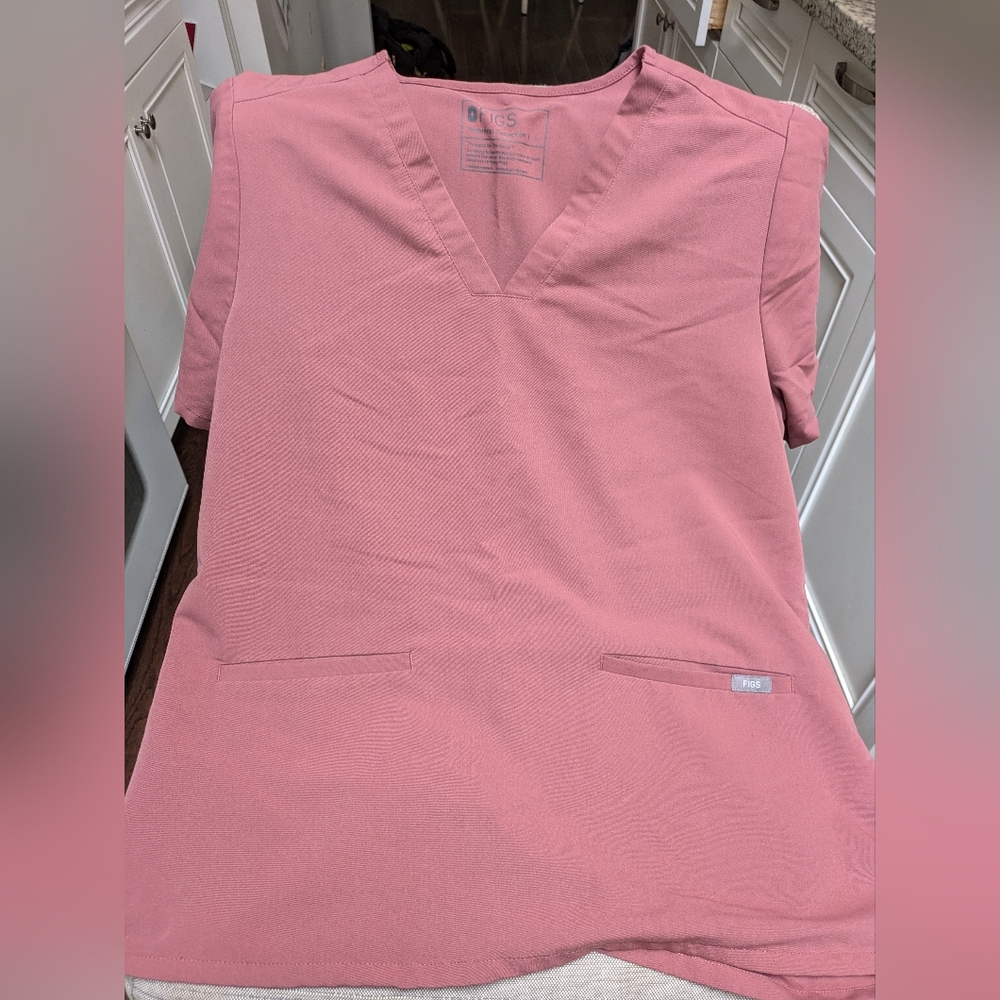 Figs Mauve Scrub Top